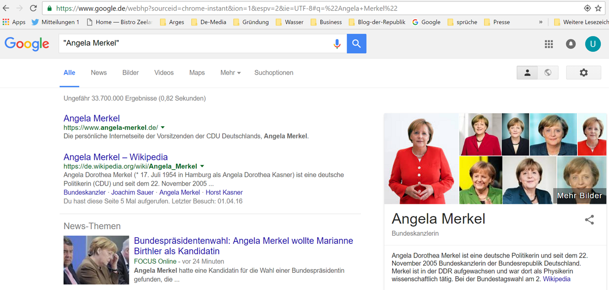 Angela Merkel bei Google