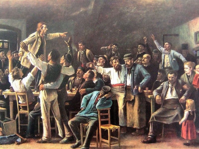 Streik, Gemäölde von Mihály von Munkácsy, 1895
