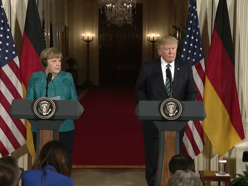 Angela Merkel und Donald Trump 2017
