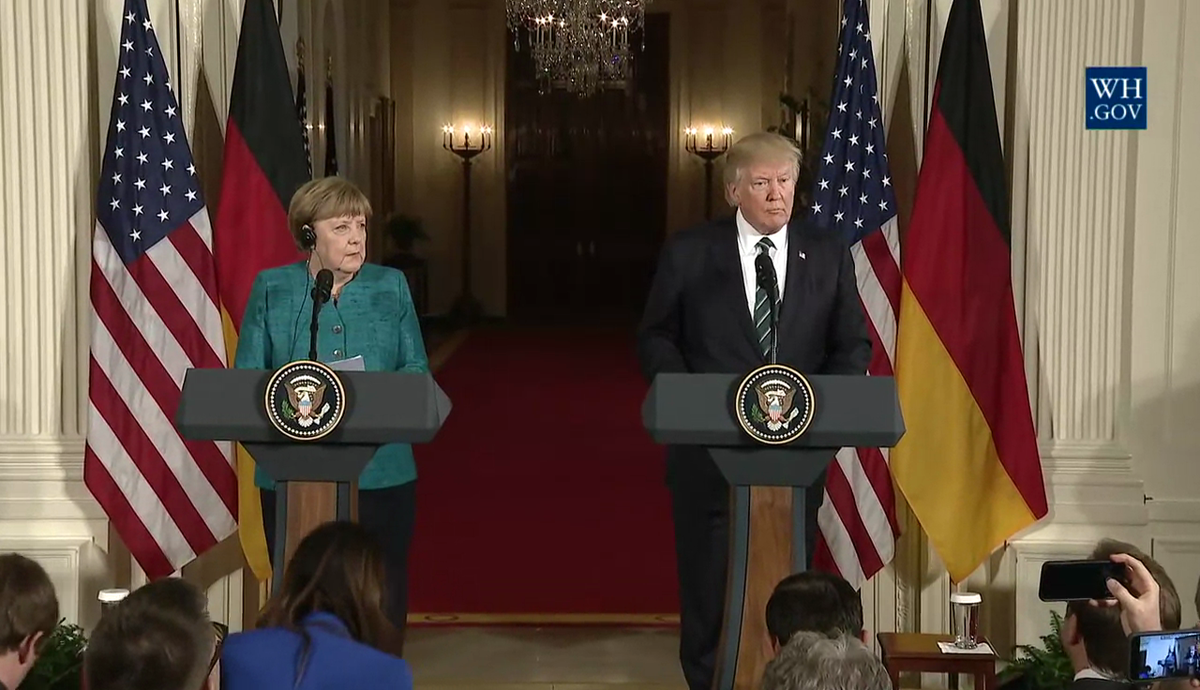 Angela Merkel und Donald Trump 2017