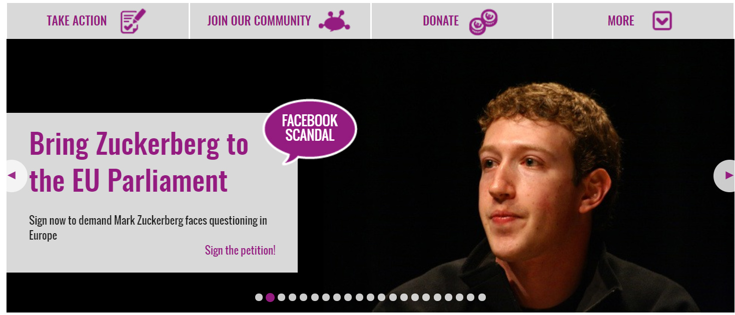 Facebook-Kampagne WeMove.EU Screenshot