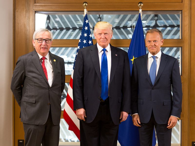 Jean-Claude Juncker , Donald Tusk und Donald Trump