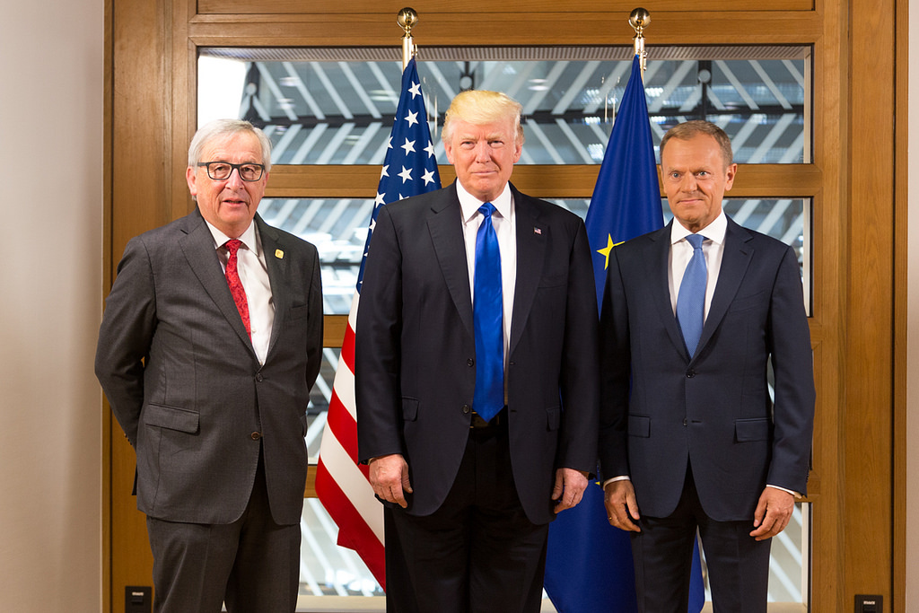 Jean-Claude Juncker , Donald Tusk und Donald Trump