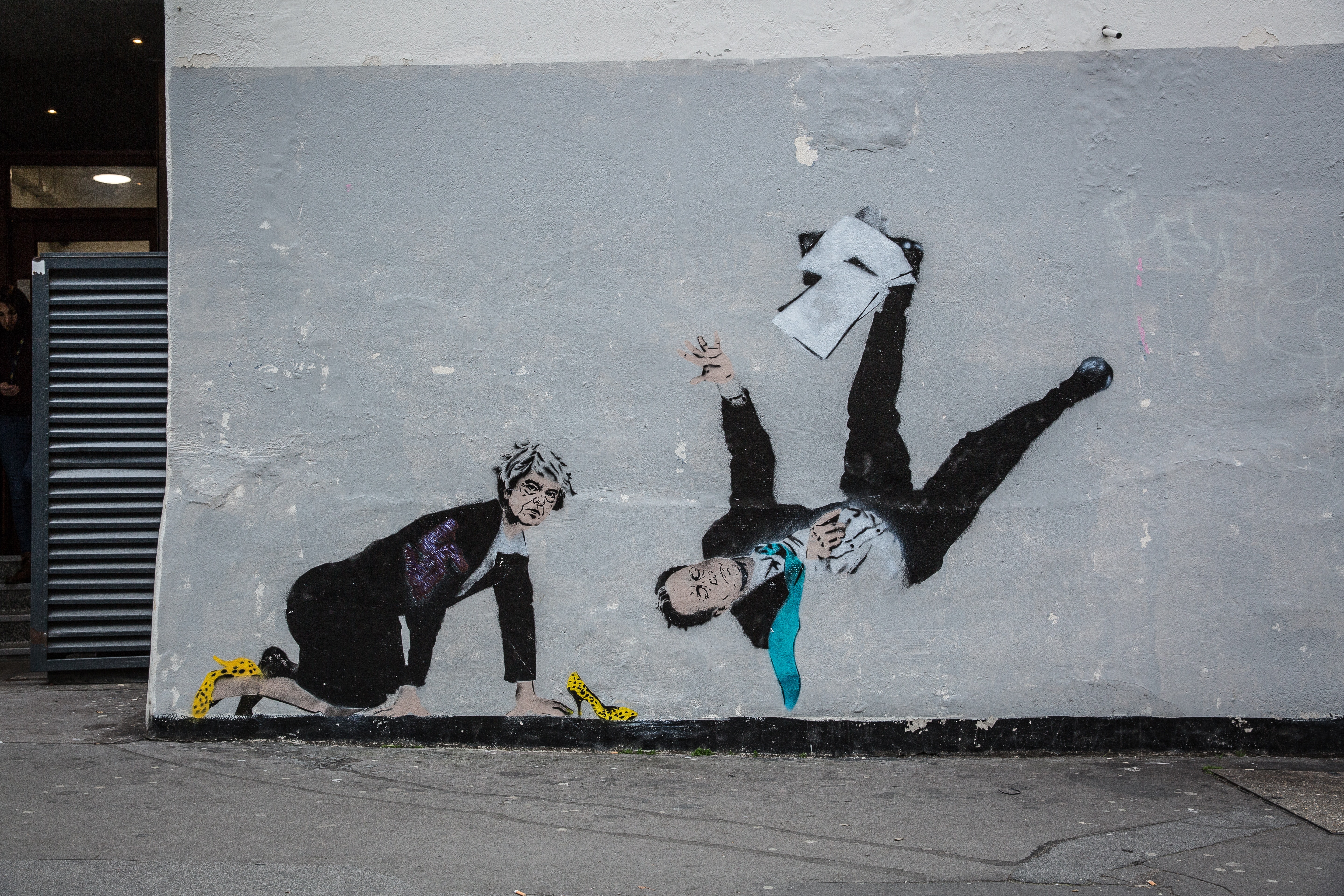 Graffiti, Theresa May und David Cameron