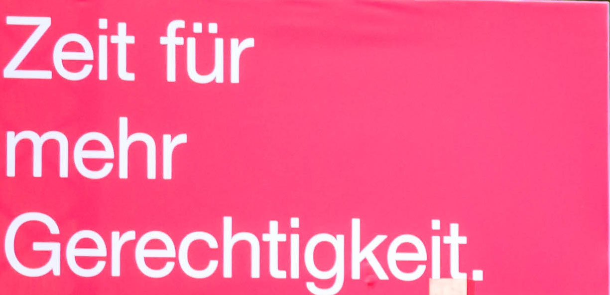 Plakat "Zeit für mehr Gerechtigkeit"