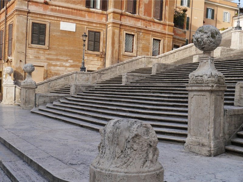 Spanische Treppe in Rom - menschenleer