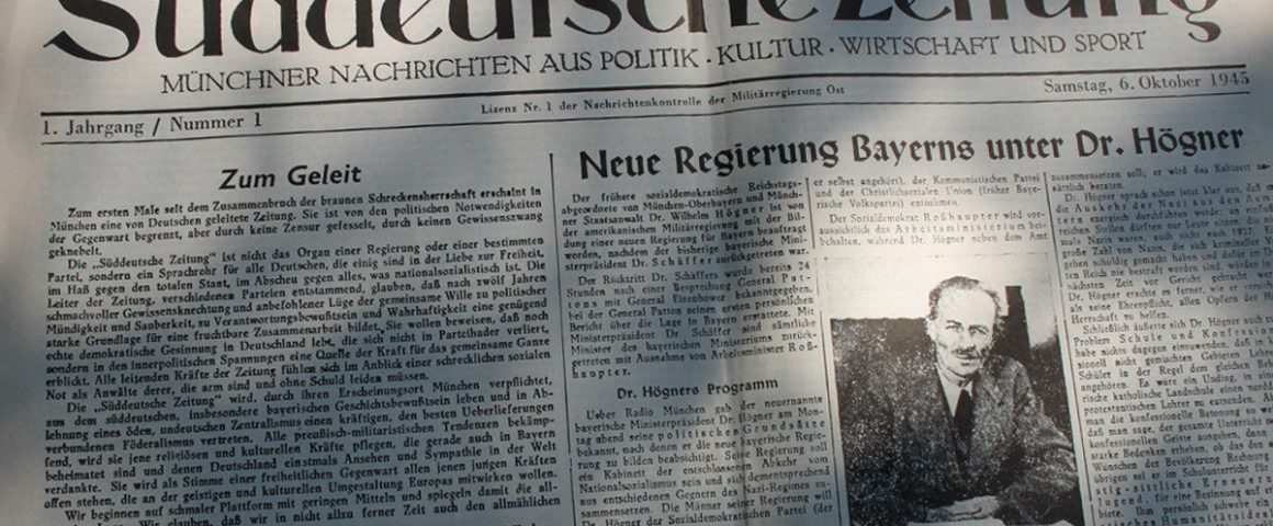 Süddeutsche Zeitung Ausgabe 1 1945