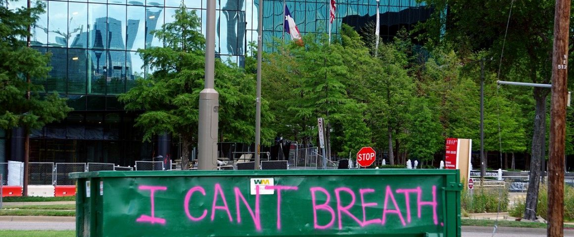 Protestplakat "Ican't breathe" nach der Ermordung von George Floyd