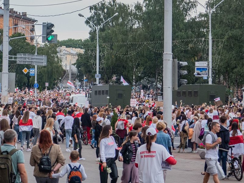 Protest gegen das Lukaschenko-Regime in Insk am 29. August 2020