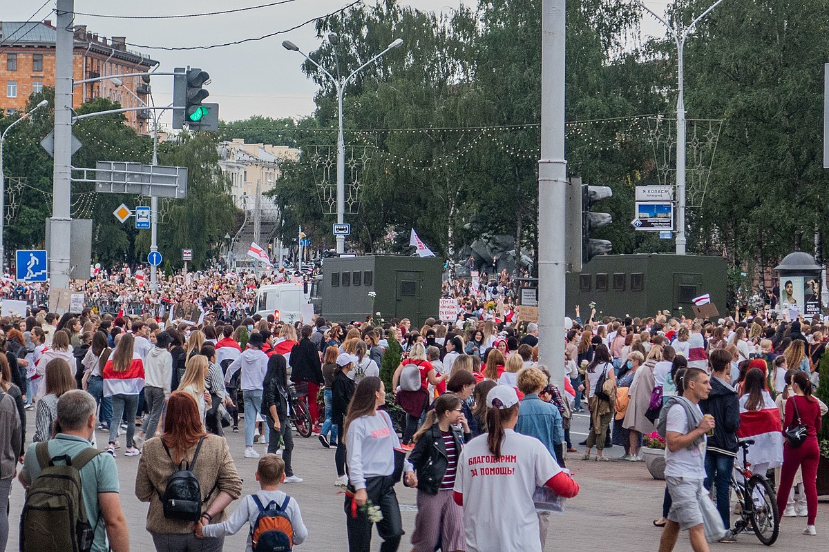 Protest gegen das Lukaschenko-Regime in Insk am 29. August 2020