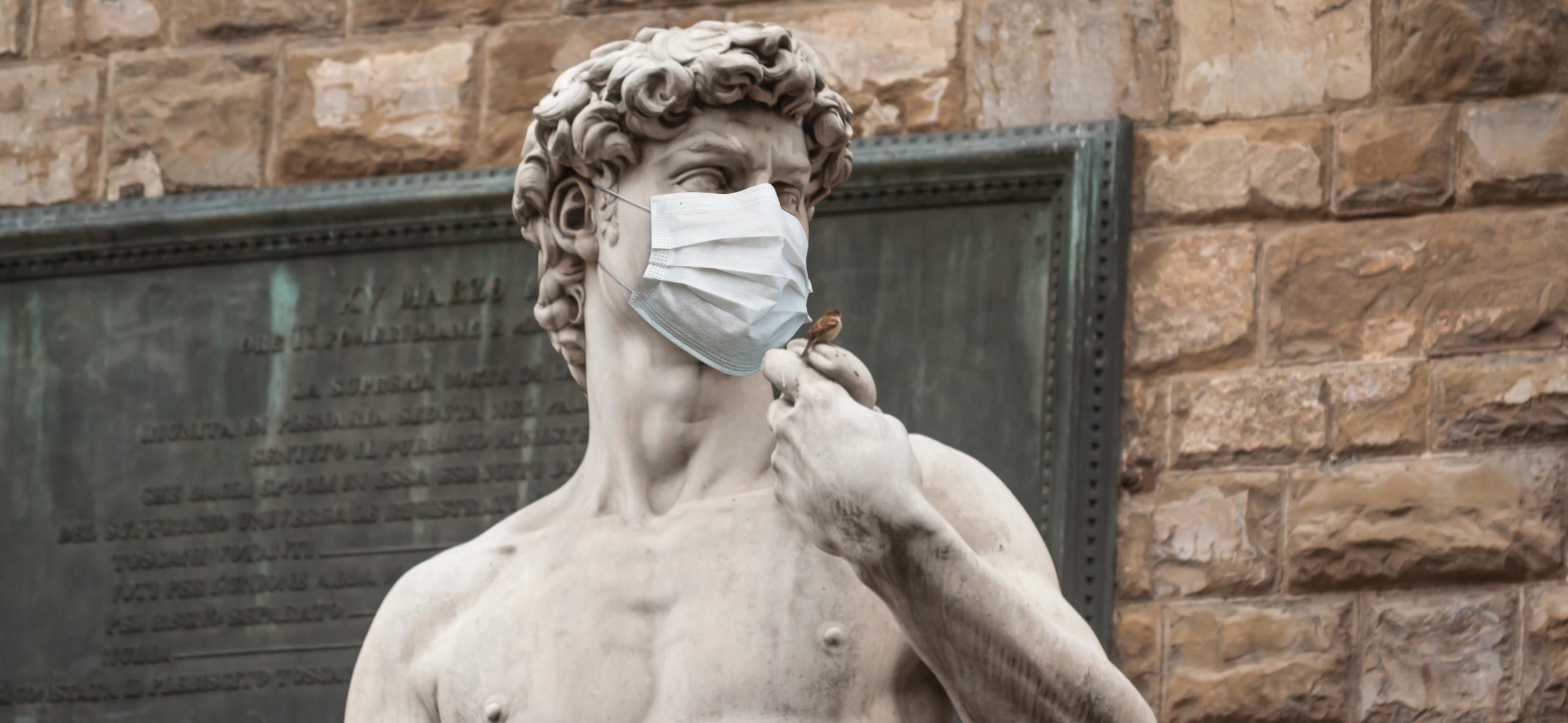 Statue des Davids auf der Piazza della Signoria in Florenz