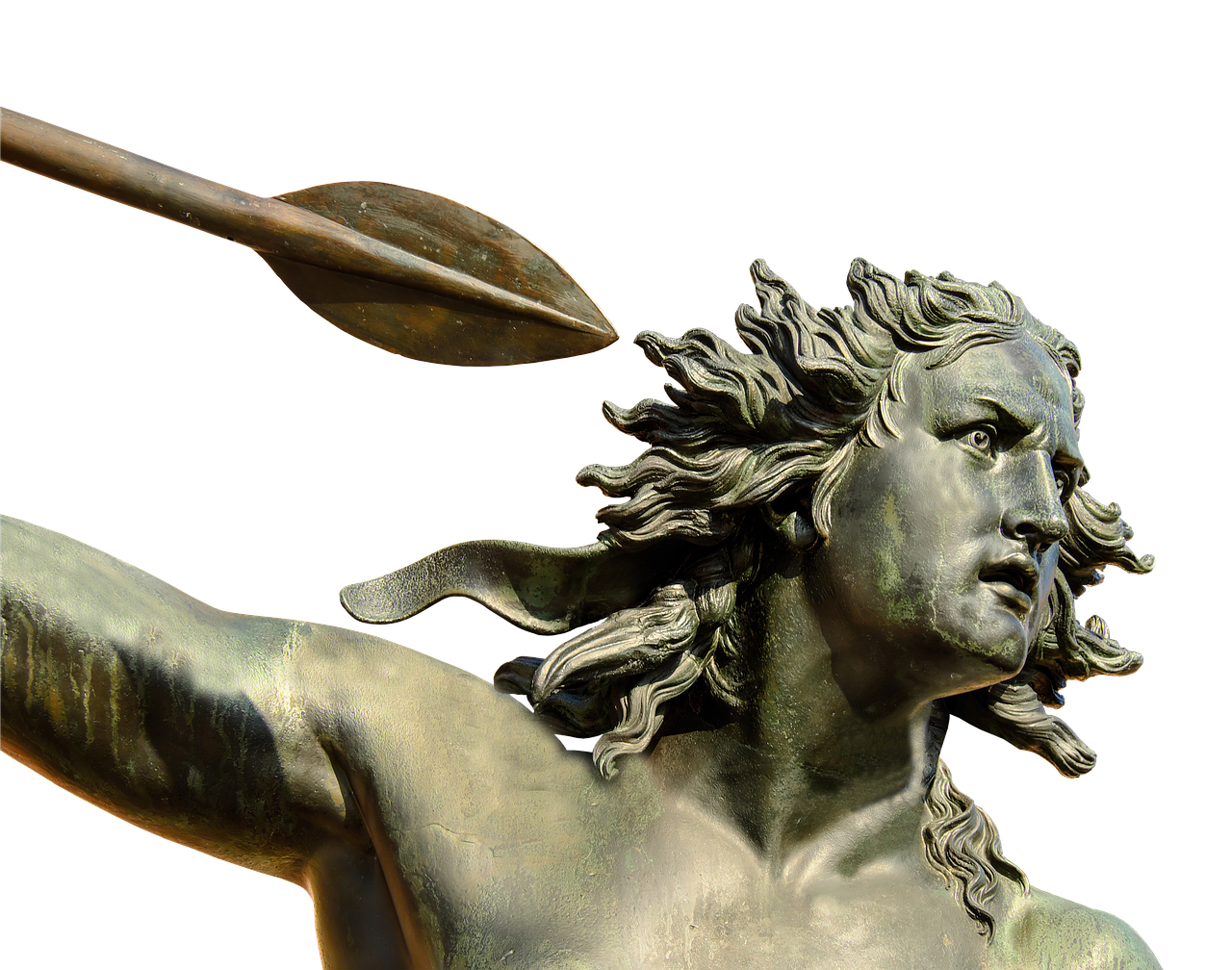 Skulptur Frau mit Speer