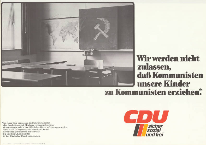 CDU-Wahlplakat für Radikalenerlass