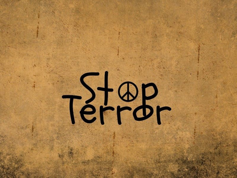 Schild "Stop Terror"