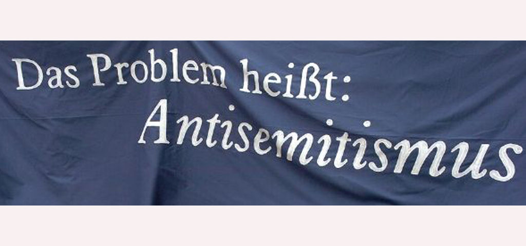 Banner gegen Antisemitismus