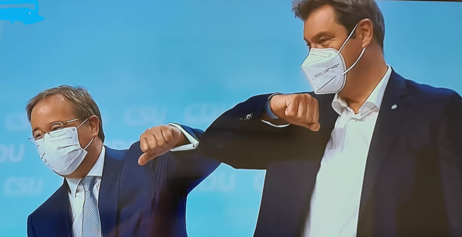 Armin Laschet und Markus Söder bei der Vorstellung des Wahlprogramms der CDU/CSU