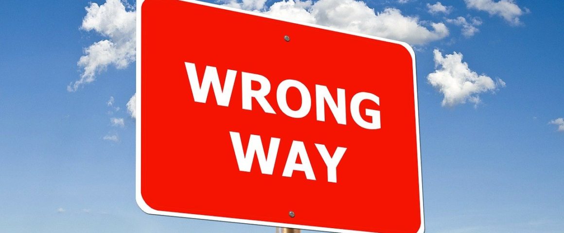 Schild "Wrong Way"