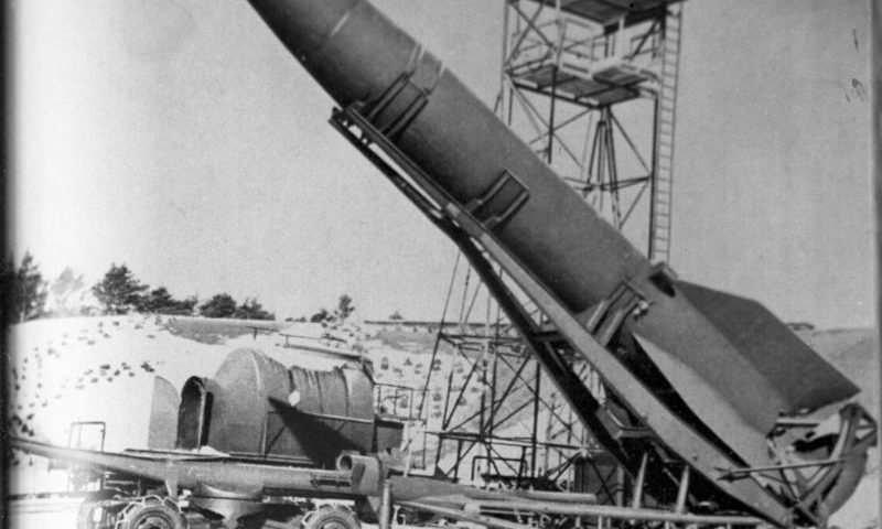 Peenemünde, V2-Rakete auf Abschussrampe