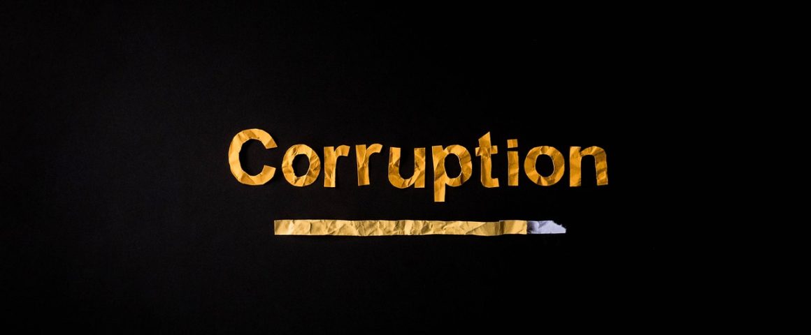 Schriftzug "corruption"