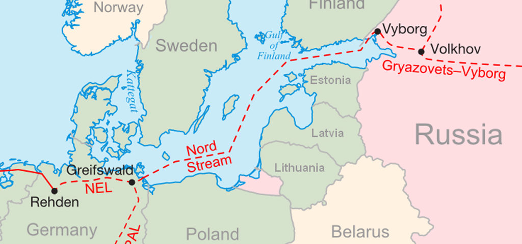 Karte Nord-Stream 2 Verlauf