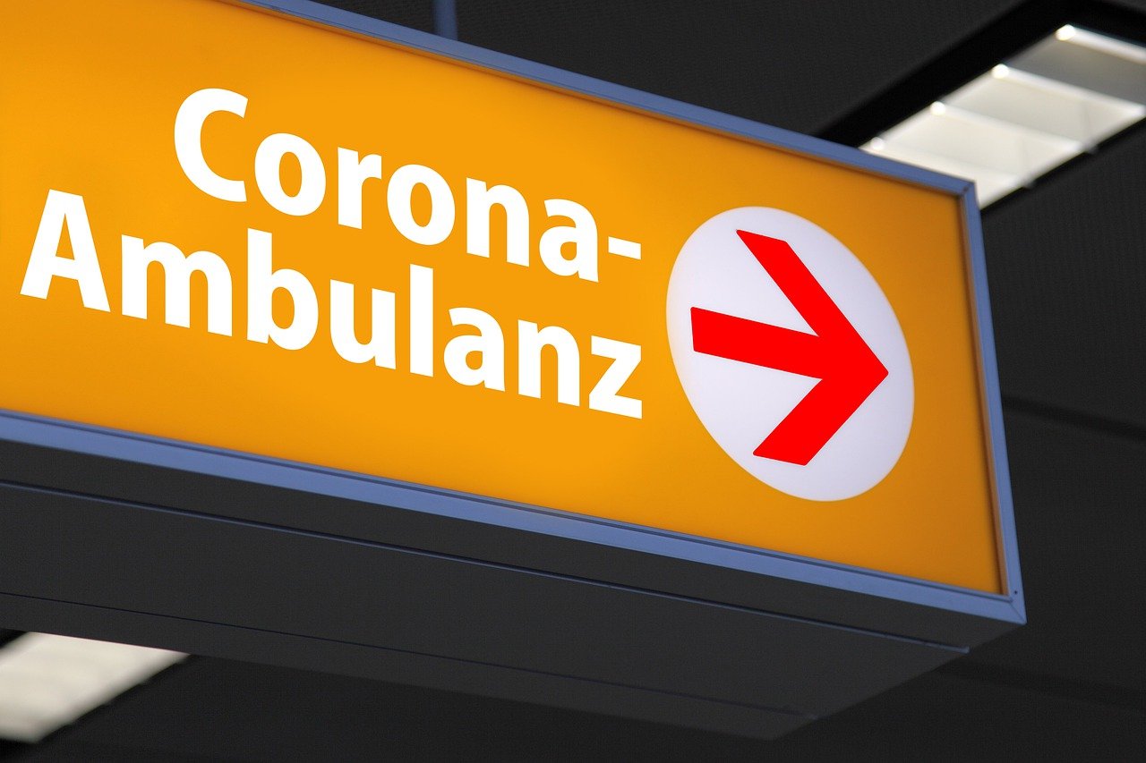 Schild "Corona-Ambulanz"