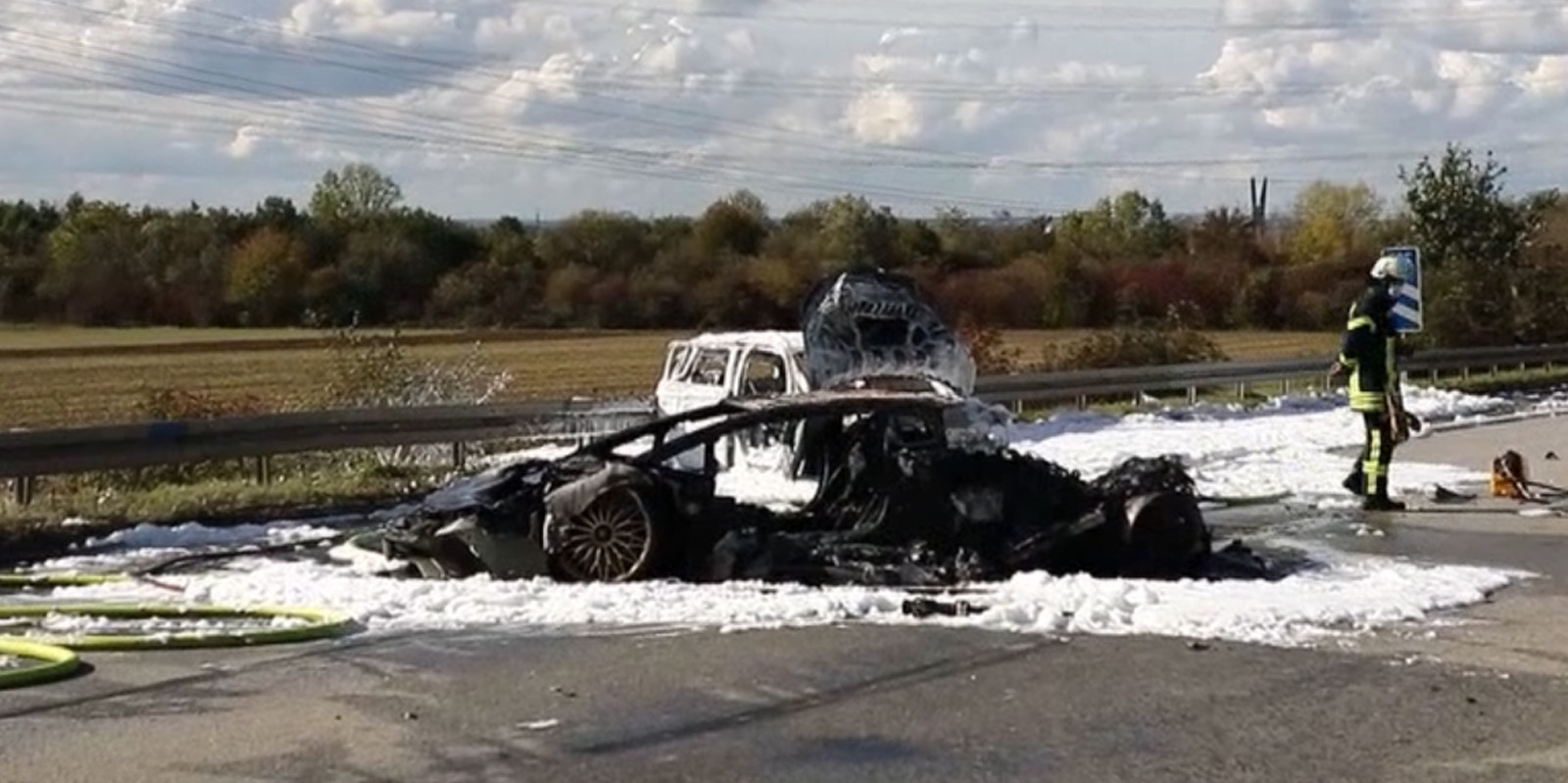 Autowrack auf der Autobahn