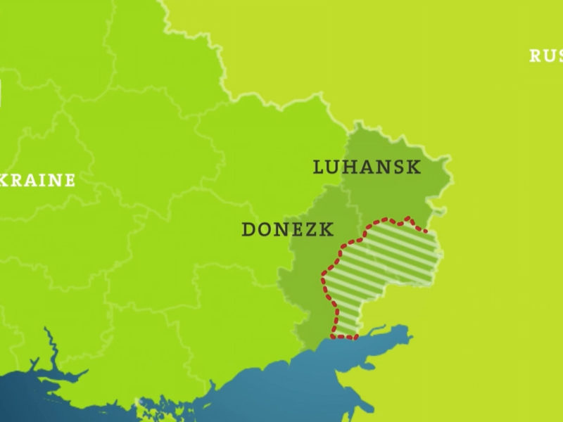 Karte Ukraine-Donbas-Russland