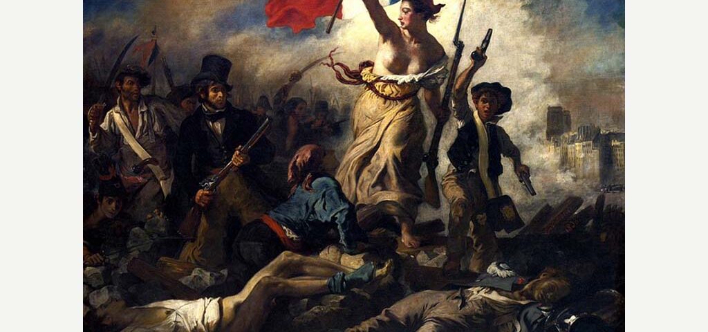 Die Freiheit führt das Volk von Eugène Delacroix