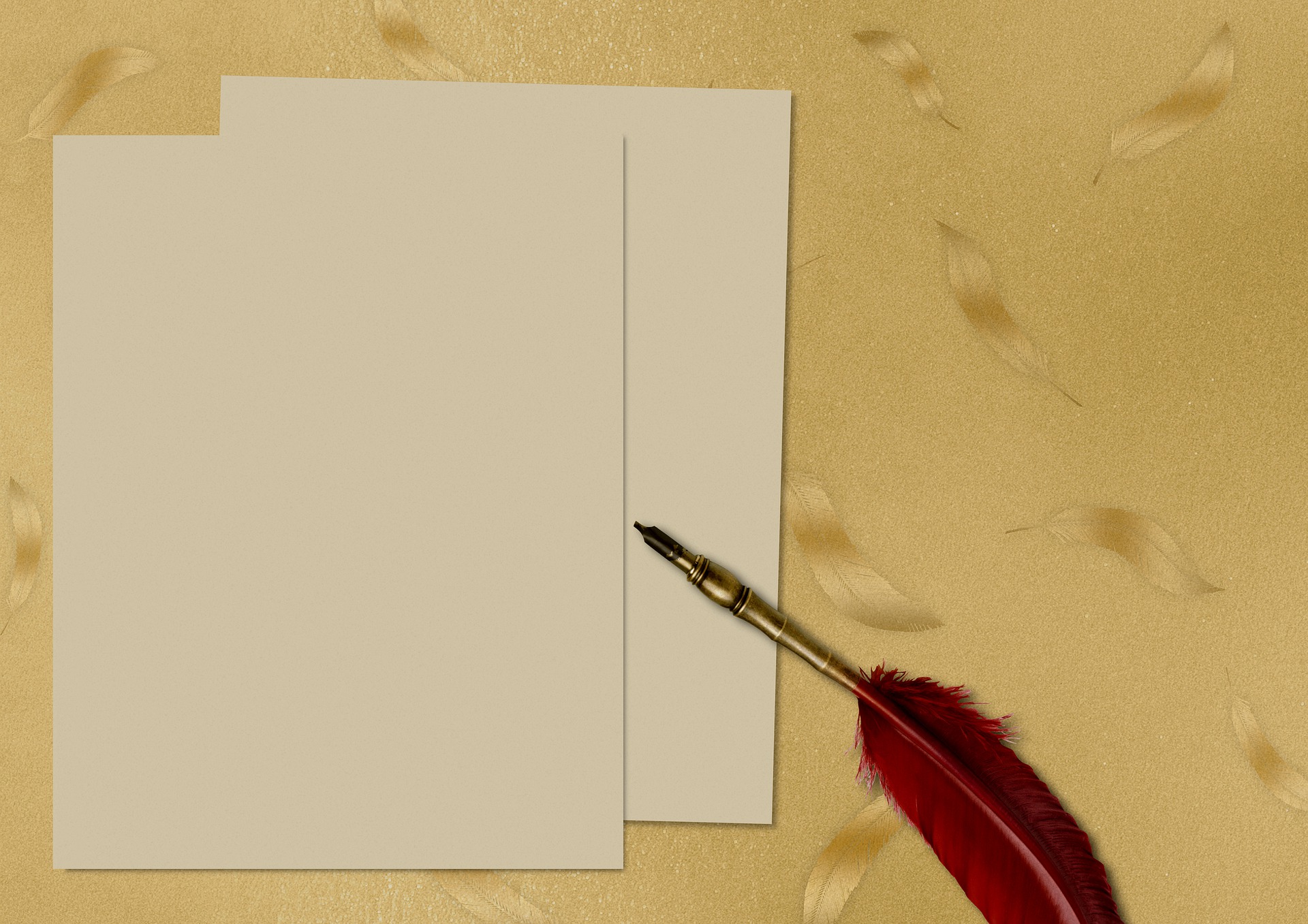 Papier und Schreinfeder