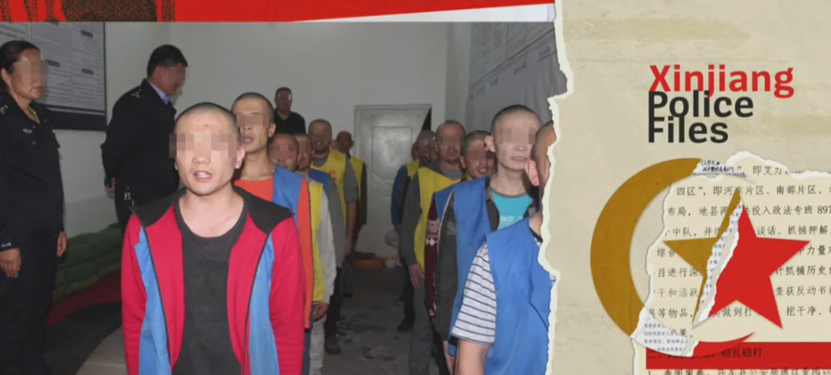 Gefangene Uiguren - Screenshot aus der Tagesschau 24.05.2022