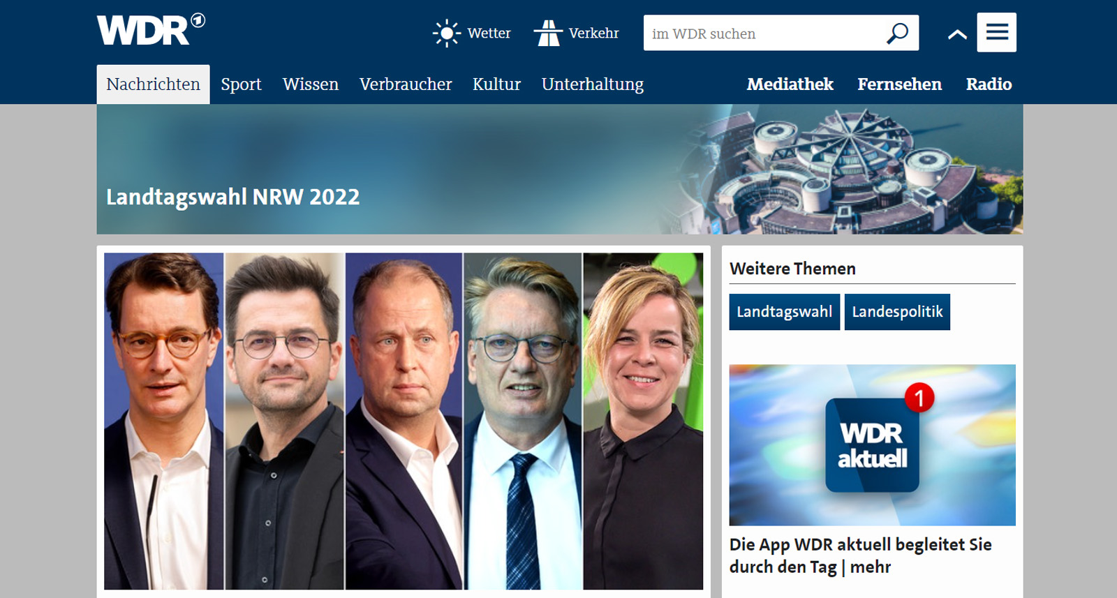 WDR-Wahlarena - Ankündigung WDR