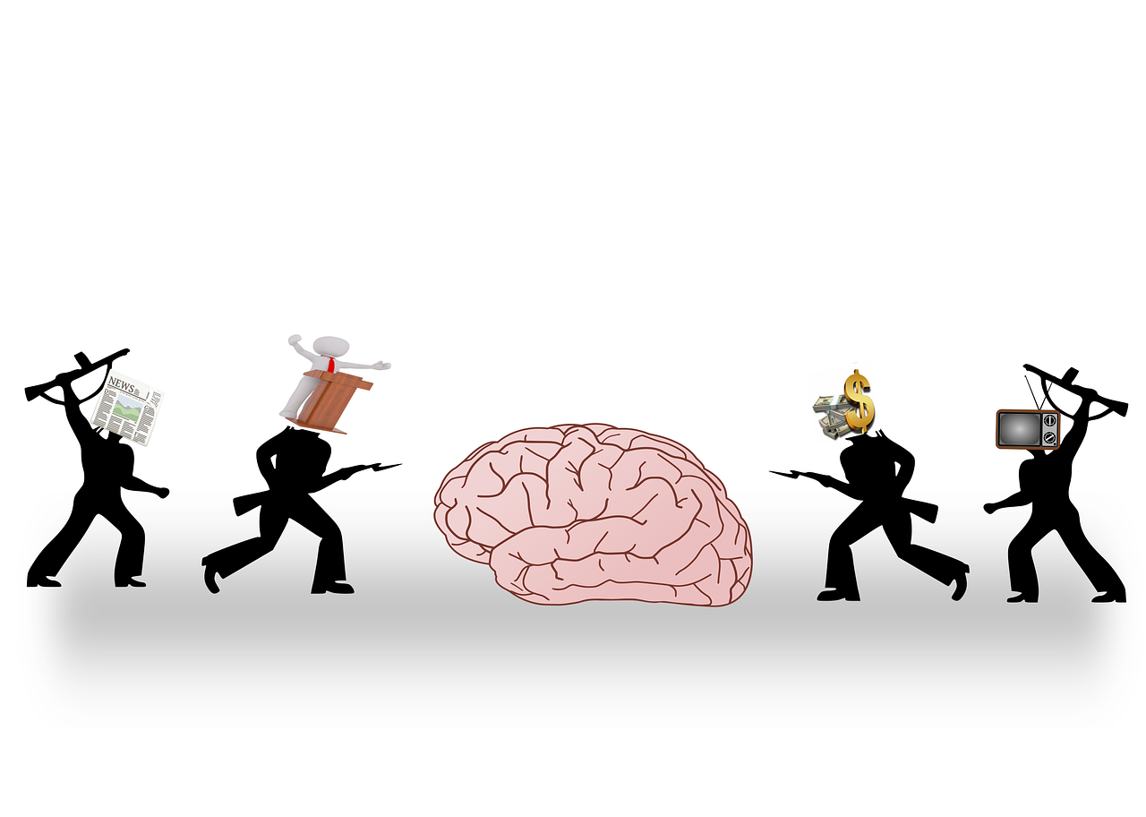 Gehirn im Medienkrieg, Symbolbild