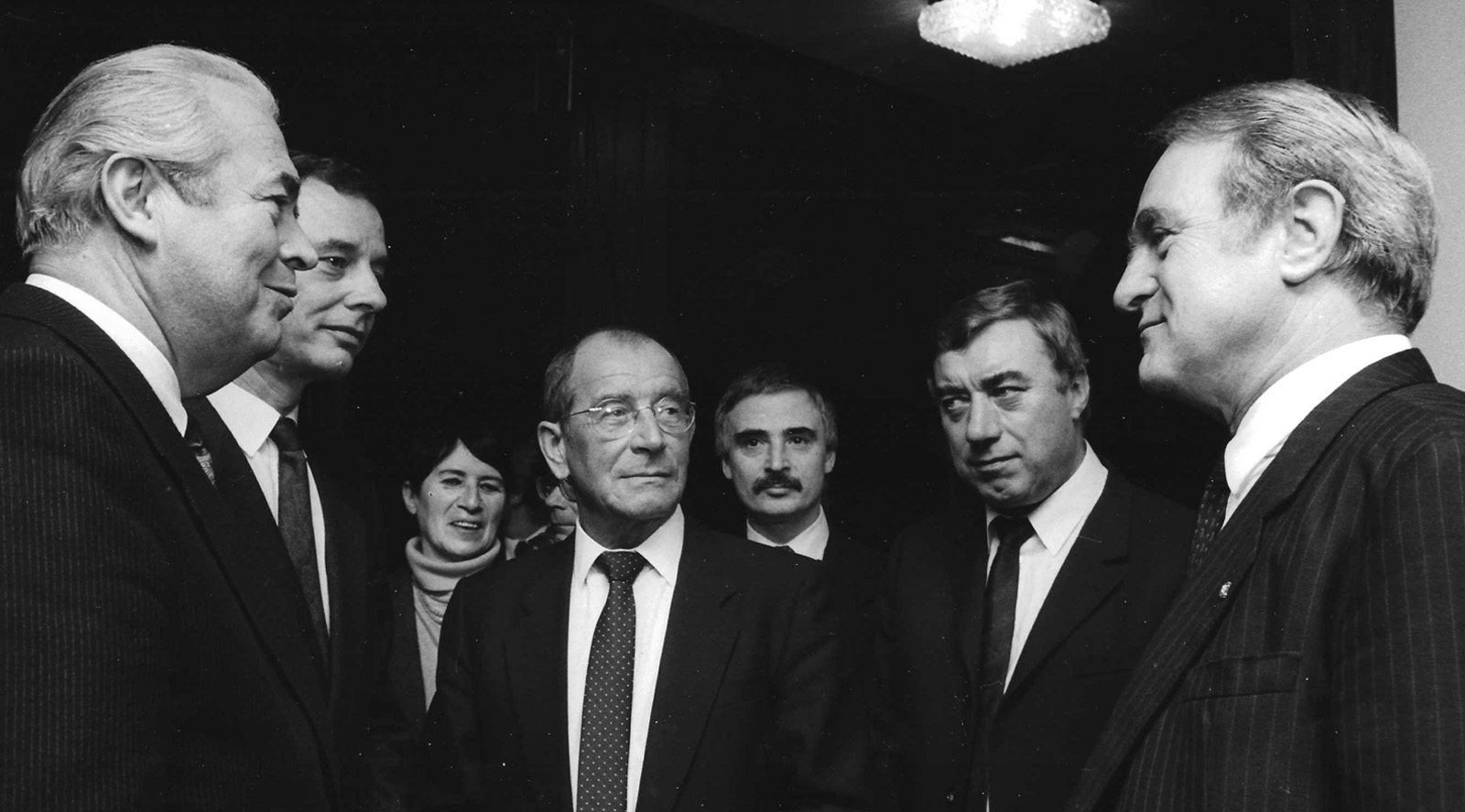 Johannes Rau bei der Ausstellung "Kunst aus der DDR"