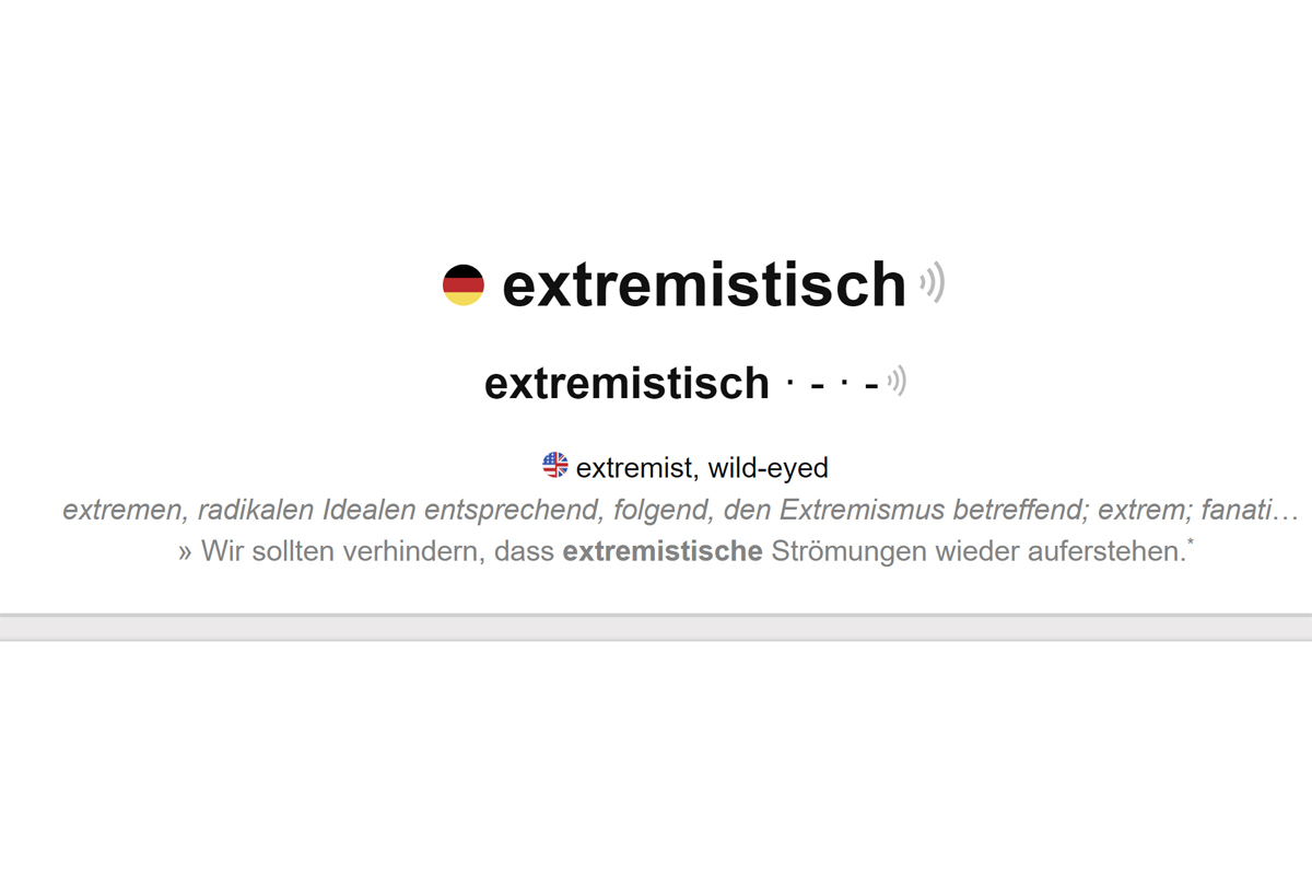 Wortform extremistisch