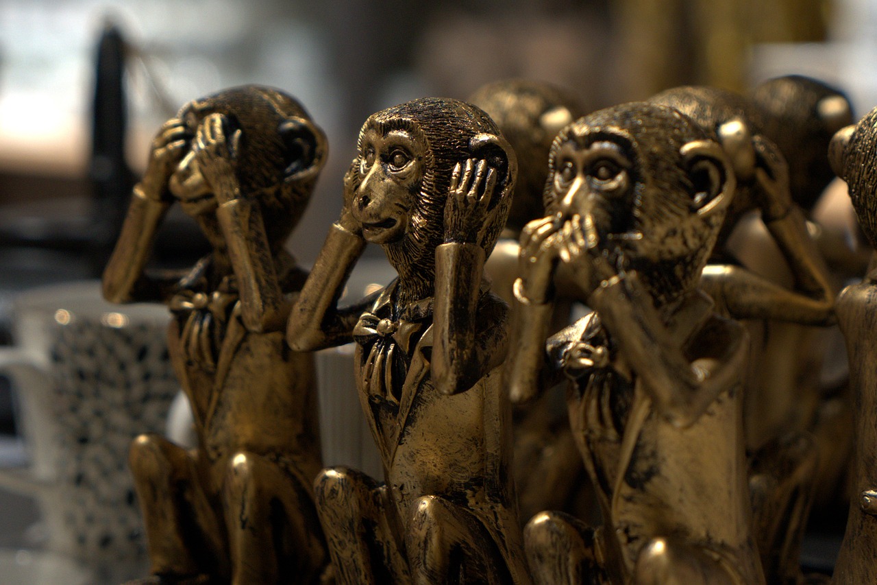 3 Affen: Nichts hören, sehen, sagen