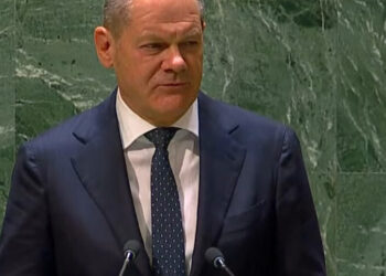 Bundeskanzler Olaf Scholz vor der UN am 19.9.2023