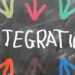 Tafel mit Aufschrift "Integration"