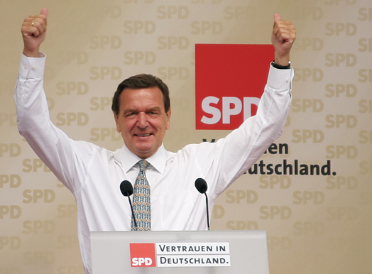 Gerhard Schröder im Wahlkampf, hier im Jahr 2005