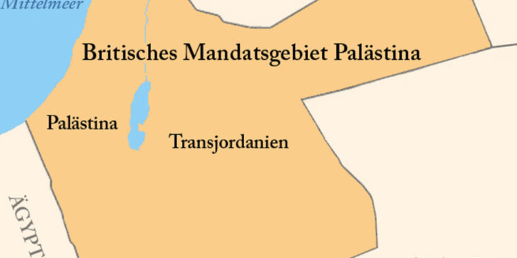 Kartendarstellung Palästina 1920