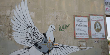 Friedenstaube Bethlehem - Graffiti von Banksy