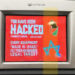 Screenshot Website mit Banner "Hacked"