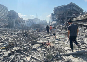 Zerstörung in Gaza City nach Bombenangriffen Israels Ende Oktober 2023