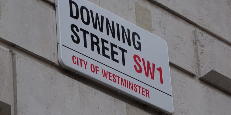 Straßenschild Downing Street
