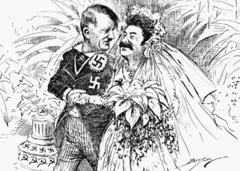 Hitler und Stalin, zeitgenössische Karikatur von Clifford Berryman, The Washington Star, 1939