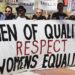 Banner "Men of quality respect womans equality
