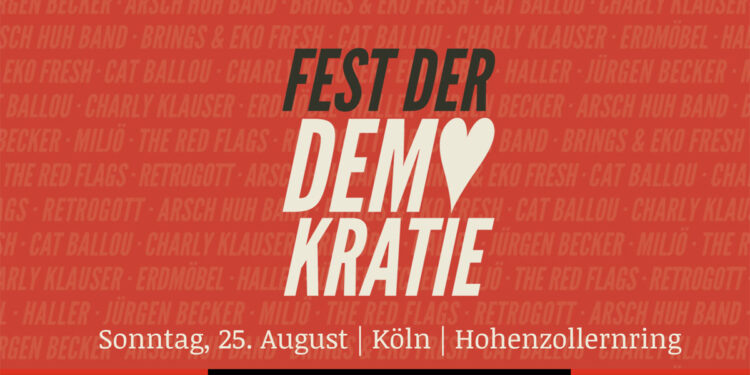 Screenshot der website für das "Fest der Demokratie" in Köln am 25.8