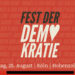 Screenshot der website für das "Fest der Demokratie" in Köln am 25.8