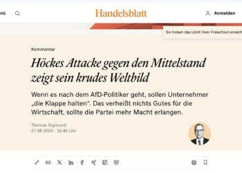 Screenshot Handelsblatt