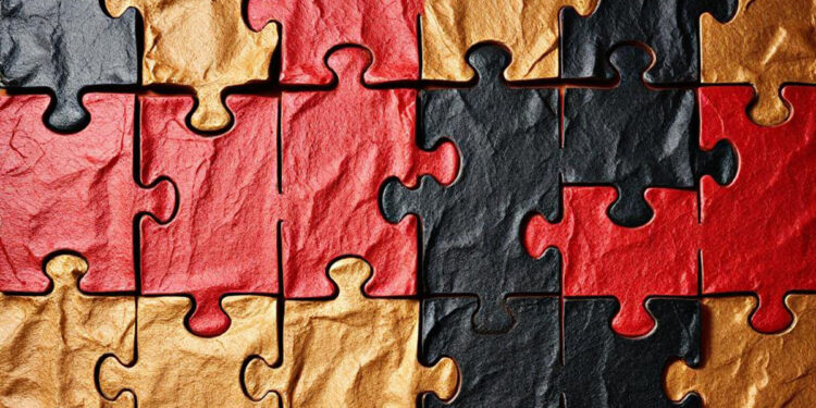 Puzzle in schwarz-rot-gold