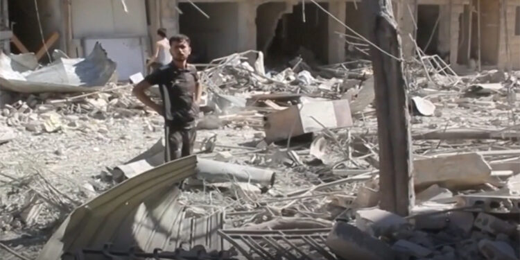 Kriegszerstörungen in einer syrischen Stadt